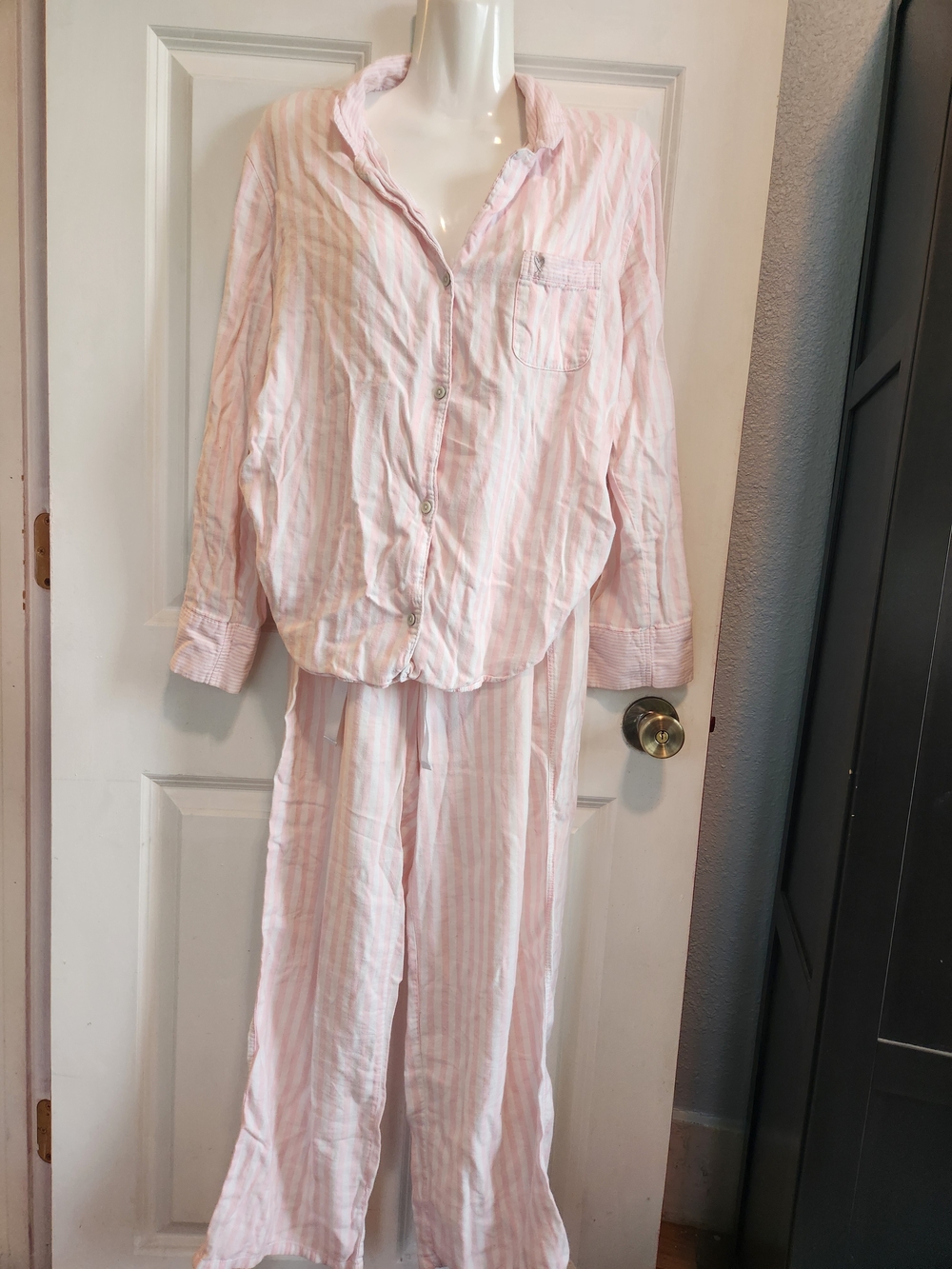 Victoria's Secret Pink and White Striped Sleep Top